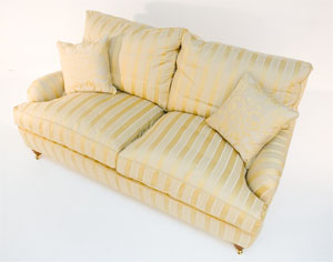 Duresta Lansdowne 2 seater sofa in Mariane Stripe Pale Gold 5